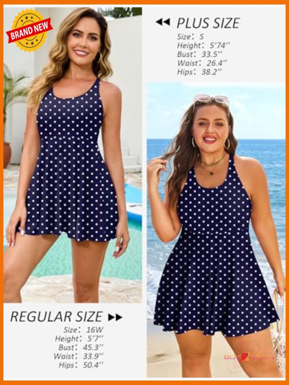 Tummy Control One Piece Swim Dress Adjustable Crisscross Straps - Picture 3 of 7